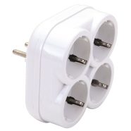   Földelt 4-es hálózati elosztó, 16A, 250V, fehér                                                       CA321735
