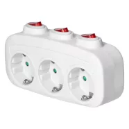   3-as elosztó adapter, földelt, 3 különálló kapcsolóval, 3680 W, IP20                                  CA321776