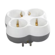   Elosztó adapter 4 földelt dugalj, 16A, 230V, IP20, fehér/szürke                                       CA321786