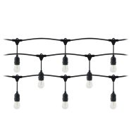   Kültéri E27 füzér 15 méter, 15+1 LED fényforrás (1W, 80lm, 3000K), sorolható, IP44, fekete            CA321799