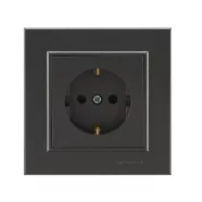   Karea 1-es földelt dugaszolóaljzat, 16A, 250V, IP20, antracit                                         CA56050028