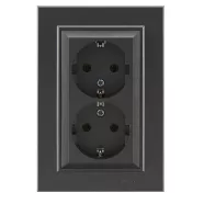   Karea 2-es földelt dugaszolóaljzat, 16A, 250V, IP20, antracit                                         CA56050082
