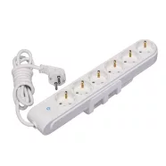   Asztali elosztó kapcsolóval 6-os gyermekvédelemmel, 2m, szerelhető, rögzíthető, 16A, 250V, fehér, 3x  CA6310033