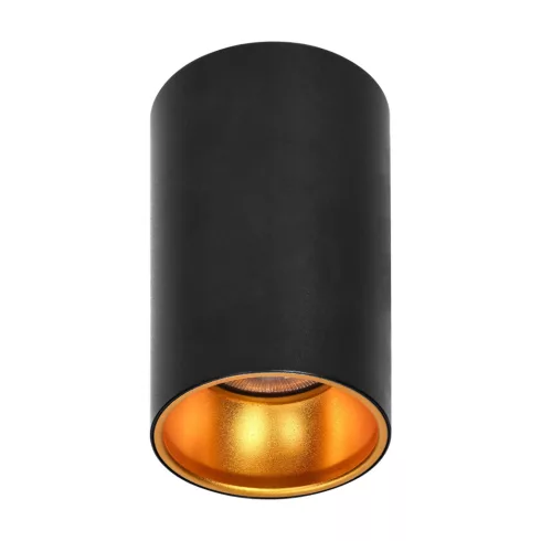 Felületre szerelhető led mennyezeti lámpa, kerek, aluminium, GU10, IP20, fekete-arany                 CA6521B