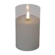   LED-es gyertya üvegben, átm7,5x12,5 cm, HSO                                                           CD1