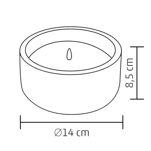 LED-es kő-mécses, 1 LED, átm14,5x10,5 cm, HSO                                                         CDL14