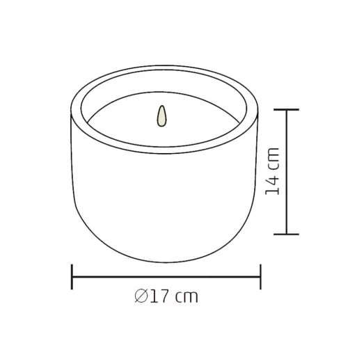 LED-es kő-mécses, 1 LED, átm17x16 cm, HSO                                                             CDL17