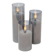   LED-es gyertya szett, üvegben, átm5x10/12,5/15 cm, HSO                                                CDS3