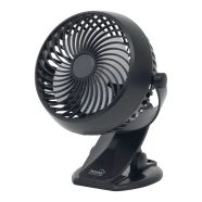   Csíptetős, akkumulátoros ventilátor, 10 cm, fekete, HSO                                               CLF10/BK