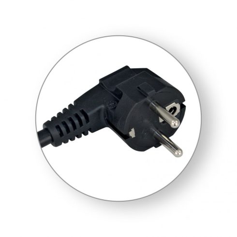 Csatlakozó vezeték, 2m, PVC borítású vezetékkel, 6A/1300W, fekete                                     CM0315