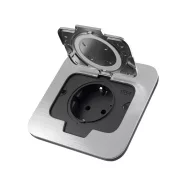   SKYLINE hermetikus padló aljzat, beépített doboz, 16A 250V, szálcsiszolt alumínium fedél, IP54        CM043-801