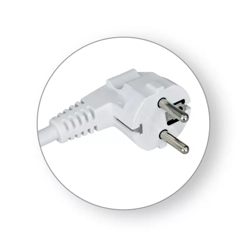 Csatlakozó vezeték, 1,5m, PVC borítású, 3x2,5 vezetékkel, 16A/3500W, fehér                            CM0610X