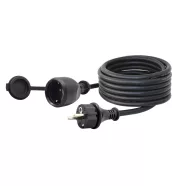   Hosszabbító kábel, 5m, SCHUKO dugóval és aljzattal, 16A/3500W, IP44, fekete                           CM0650