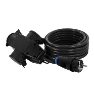   Hosszabbító kábel, 5m, 3 utas aljzattal, 16A/3500W, IP44, fekete                                      CM0658