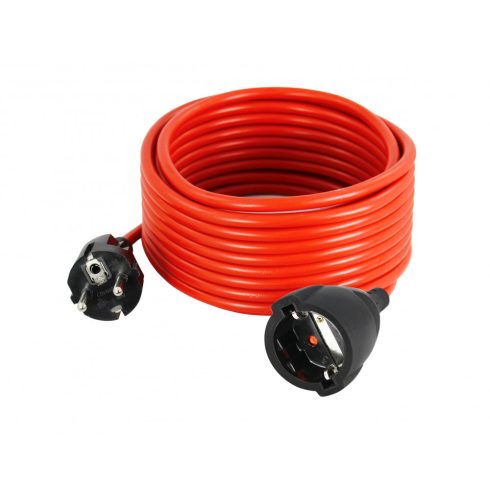 Hosszabbító kábel, 25m, SCHUKO dugóval és aljzattal, 16A/3500W, IP20, piros                           CM0871