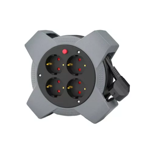 Kábeldob 5m, H05VV-F 3G1,5, 3200W, 4 x 230V 16A aljzat, IP20                                          CM201-401