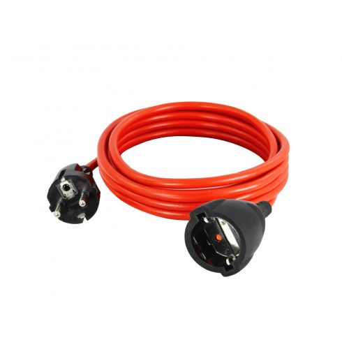 Hosszabbító kábel, 5m, SCHUKO dugóval és aljzattal, 16A/3500W, IP20, piros                            CM220-205