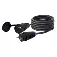  Hosszabbító kábel, 5m, SCHUKO dugóval és aljzattal, 16A/3500W, IP54, fekete                           CM220-311