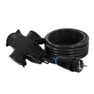   Hosszabbító kábel, 5m, 3 utas aljzattal, 16A/3500W, IP44, fekete                                      CM220-401