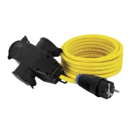   Hosszabbító kábel, 5m, 3 utas aljzattal, 16A/3500W, IP44, sárga                                       CM220-411
