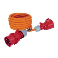   Hosszabbító kábel, 5m, CEE csatlakozó dugóval és aljzattal, 16A/10500W, IP44, narancs                 CM221-151