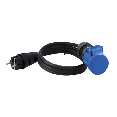 SCHUKO-CEE adapter, 1,5m kábellel, 16A/3500W, 3P, IP44, fekete                                        CM221-202