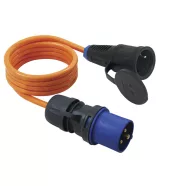   CEE-SCHUKO adapter, 1,5m kábellel, tengervíz károsító hatásai ellen védett, 16A/3500W, 3P, IP44, nar  CM221-213