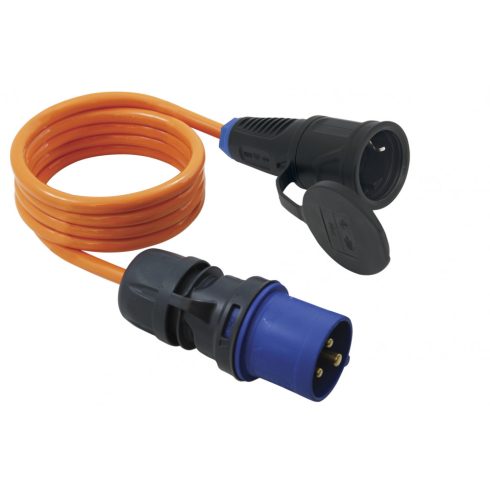 CEE-SCHUKO adapter, 1,5m kábellel, tengervíz károsító hatásai ellen védett, 16A/3500W, 3P, IP44, nar  CM221-213