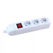   Szerelhető asztali elosztó, 3 utas, kapcsolós, 16A/3680W, IP20, fehér                                 CM232-032