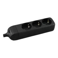   Szerelhető asztali elosztó, 3 utas, 16A/3680W, IP20, fekete                                           CM232-035