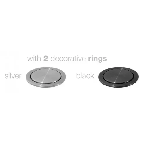 Rejtett/pop up 3 utas elosztó, 2m, 16A/3680W, + USB A+C, fekete                                       CM235-121