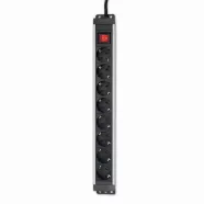   Elosztó, 19''PDU, 8 aljzat, kapcsolóval, 2m H05VV-F 3G1,5, alum./műanyag, szerver-hálózati szekrényb  CM236-101