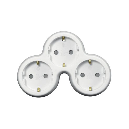 3 utas elosztó adapter, 3x16A, fehér-szürke                                                           CM240-122