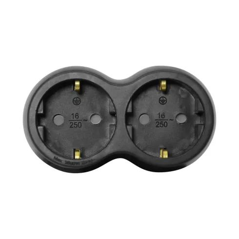 2 utas elosztó adapter, 2x16A, fekete                                                                 CM240-131