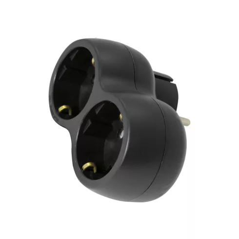 2 utas elosztó adapter, 2x16A, fekete                                                                 CM240-131