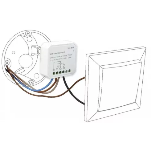 WiFi okos mini kapcsoló 1 csatornás 150W/500W 220-240V 2,4GHz, IP20                                   CM265-521