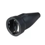   Földelt SCHUKO gumi aljzat, 16A, IP20,  fekete                                                        CM291-301