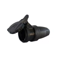   Földelt SCHUKO gumi aljzat, fedeles, 16A, IP44,  fekete                                               CM291-302