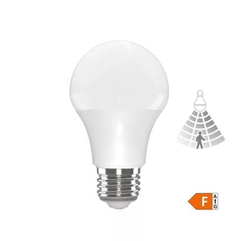 LED izzó mozgásérzékelővel, E27, A60, 12 W, 1200 lm, 3000 K, 3-5 m, 20 sec, F                         CM305-791