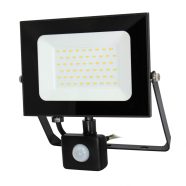   LED reflektor, mozgásérzékelővel, 50W, 4250lm, 4000K, IP44, fekete,  IFLPIR50BK,                      CM307-259