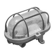   Ovális, műanyag rácsos hajólámpa, E27, 60W, IP54, szürke                                              CM331-113