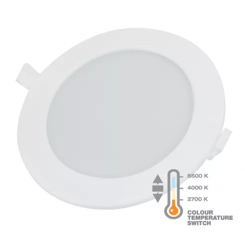 LED panel, süllyesztett, kerek, 6W, 400lm, 2700/4000/6500K, 115mm                                     CM337-304