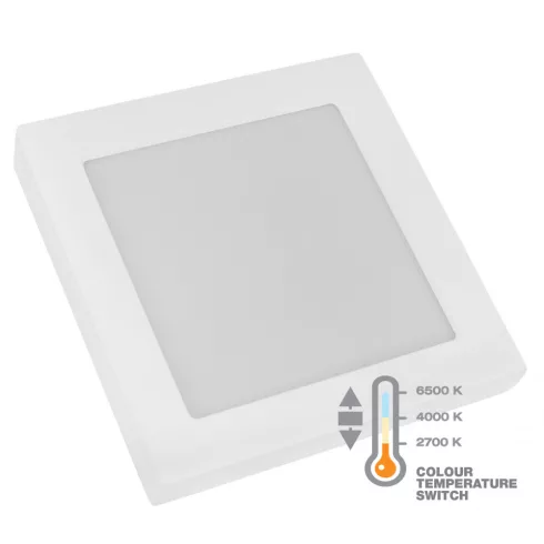 LED panel, négyzetes, 6W, 400lm, 2700/4000/6500K, 122mm                                               CM337-408
