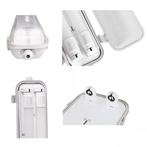 LED vízálló lámpa,  2x18W, 2x1700lm, 6500K, IP65                                                      CM344-618