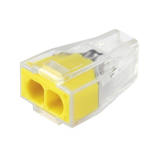 Vezeték összekötő, 2P, 0,75-2,5mm2, sárga, tömör vezetékhez (20 db)                                   CM365-464