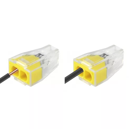 Vezeték összekötő, 2P, 0,75-2,5mm2, sárga, tömör vezetékhez (20 db)                                   CM365-464