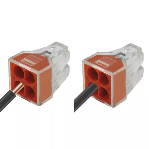 Vezeték összekötő, 4P, 0,75-2,5mm2, sárga, tömör vezetékhez (20 db)                                   CM365-465