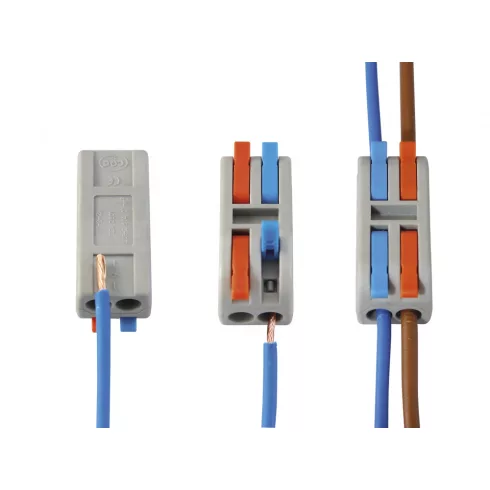 Vezeték összekötő, 2-2P, 0,2-2,5mm2, 0,2-4,0mm2, szürke/színes (10 db)                                CM365-472