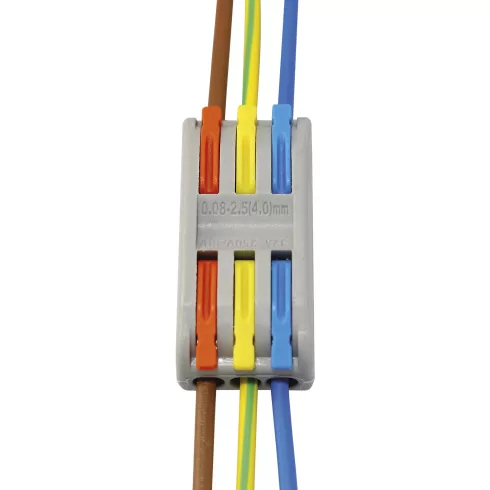 Vezeték összekötő, 3-3P, 0,08-2,5mm2, 0,08-4,0mm2 szürke/színes (5 db)                                CM365-473