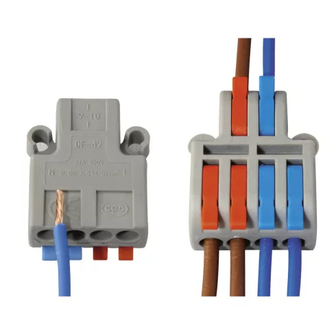 Vezeték összekötő, 2-4P, 0,2-2,5mm2, 0,2-4,0mm2, szürke/színes (5 db)                                 CM365-474